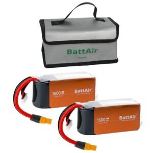 ISDT BattAir RC Battery 1500mAh 4S 85C for RC Car, Smart Lipo Battery with XT60 Connector, Intelligent RC Battery for FPV Drone Quadcopter with Fireproof Explosionproof Bag Battery Storage Guard