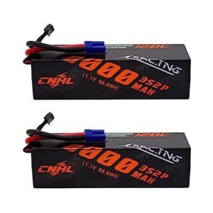 CNHL 3S Lipo Battery 8000mAh 120C 11.1V with EC5 Plug for HEMTT RC Truck and Other RC Vehicles 2 Packs