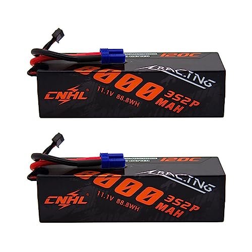 CNHL 3S Lipo Battery 8000mAh 120C 11.1V with EC5 Plug for HEMTT RC Truck and Other RC Vehicles 2 Packs
