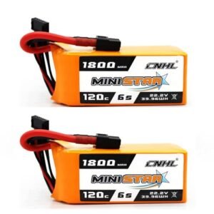 CNHL 1800mAh 6S Lipo Battery 22.2V 120C with XT60 Plug for RC Zamboni Racing RC Airplane Boat Heli Airplane Drone FPV 2 Packs