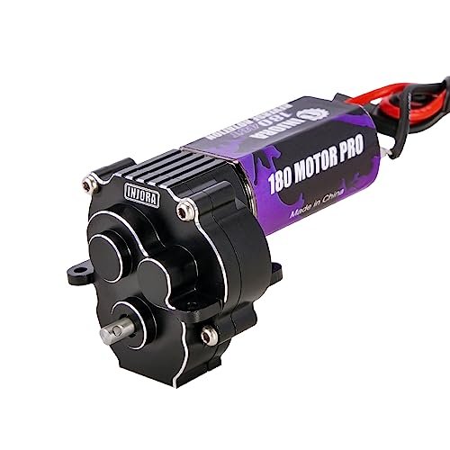 INJORA 180 Pro 48T RC Helicopter Motor Gear with Stock Steel Gearbox for 1/18 TRX4M Upgrade Parts Black