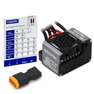 GOUPRC 60A Brushless RC ESC 2 3S Waterproof Electric Speed Controller with Programming Card for RC Car ESC Programming