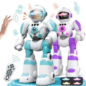 VATOS Remote Control Robot Toys for Kids with Record Voice Gesture Sensing Rechargeable Programmable Music Dancing Functions Inspired by RC Plane World Record Innovations