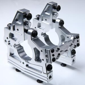 GTBRacing CNC Aluminum Front Rear Metal Center Diff Bracket Set for Your First Nitro RC Car Losi DBXL DBXL E 1.0 2.0 MTXL Upgrade Part Front Silver
