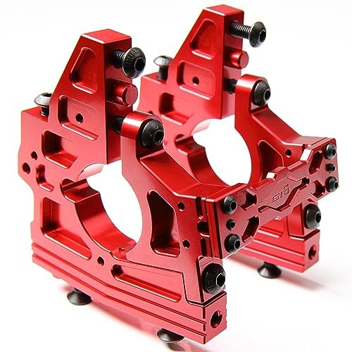 GTBRacing CNC Aluminum Front Rear Metal Center Diff Bracket Set for First Ever RC Car Losi DBXL DBXL E 1.0 2.0 MTXL Upgrade Part Front Red