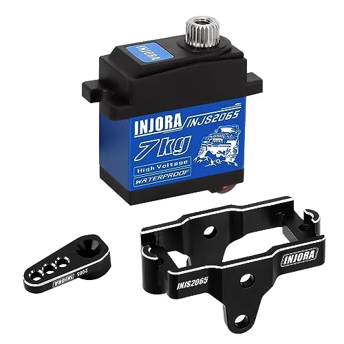 INJORA 7KG High Torque Waterproof Servo INJS2065 with Mount and Servo Horn for TRX4M TRX4MT 1 18 RC Crawler Upgrade Parts