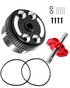 Rcarmumb RC Dynamometer Upgrade Parts for 1/10 Slash 2WD Rustler Stampede Bandit Aluminum Differential Locker Spool Case Red