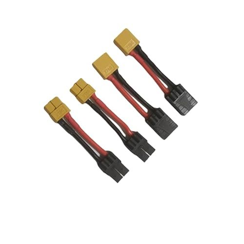 Hengfuntong Elec XT60 to TRX Plug Connector Adapter 14awg 40mm 2 Pairs Silicone Wire Battery Charger Cable