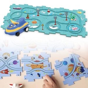 Affordable DIY Assembling Electric RC Car Kits Ocean Theme 15 PCS Toddler Puzzle Track Play Set