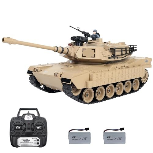 Spobot RC Airsoft Battleship 1 18 M1A2 Main Battle Tank with 2.4G 15CH Controller Smoking Vibration and BBS Bullet Shooting