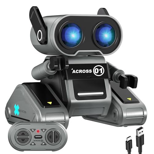 OYMMENEY RC Radial Engine 7 Cylinder Robot Toy Rechargeable Remote Control with LED Eyes and Dance Moves for Kids