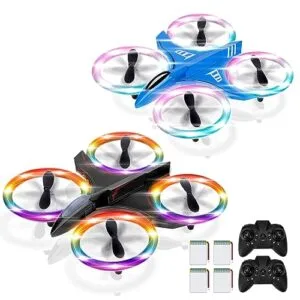 Radical RC Batteries Powered Mini Drones for Kids 2 Pack with LED Lights Remote Control Headless Mode 3D Flip Altitude Hold