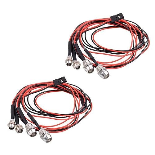 2Pcs Little 4 LEDs RC Car Light Headlights Taillight Kit for Blackfoot RC Truck Kit and Other Models