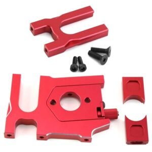 Arrma RC Truck Parts Aluminium Sliding Motor Mount and Center Diff Mount Upgrade for Kraton 6S Typhon 6S Outcast 6S Felony Talion Mojave Red