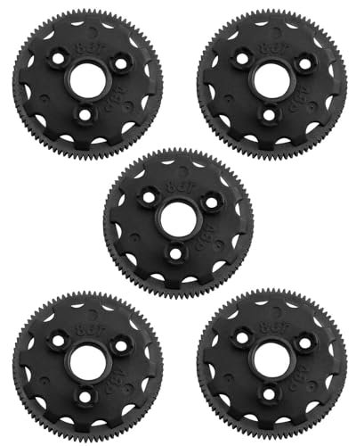 HopsupRC Nylon 48P 86T Spur Gear Upgrade Parts Compatible with 1/10 Suburban RC Body Slash 2WD Rustler Stampede Bandit VXL XL 5 5PCS Black
