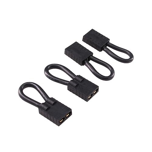 Rflaueo 4pcs TRX Female Jumper Shorting Plug Loop Connector 12awg Battery Eliminator Adapter SCT E116 4