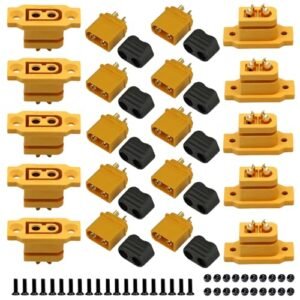 LINSYRC Curt Triflex RC Code 10 Pairs XT60E F Female and XT60H Male Plug Connector for RC FPV Lipo Battery Quadcopter