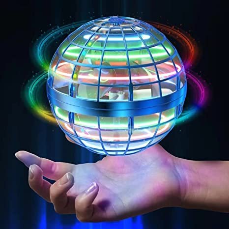 New Bright RC Hot Wheels Monster Trucks 360 Rotating Hover Mini Drone Led Flying Orb Ball Toy Blue