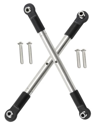 Rcarmumb Stainless Steel 304 Front RC Steering Turnbuckles Upgrade Part for 1/10 WideMaxx V2 89086 4 Body RC 1/10 4pcs