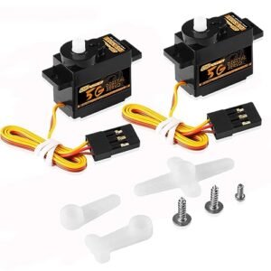 DSPOWER 2PCS 5G Mini Digital Servo RC Airplane Field Kit Plastic Gear Micro RC Servos Motor for Enhanced Flight Control