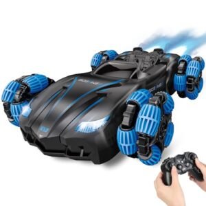 GOESWELL RC Willey Rugs Remote Control Drift Car for Kids High Speed 360 Degree Rotating Double Spray Outdoor Toy Sky Blue