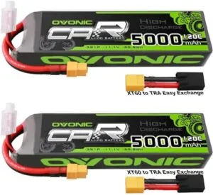 OVONIC 3S LiPo Battery 11.1V 5000mAh 120C with XT60 and TRA Plug Ideal for RC Boat Racing in Florida RC Cars Trucks Airplanes Helicopters