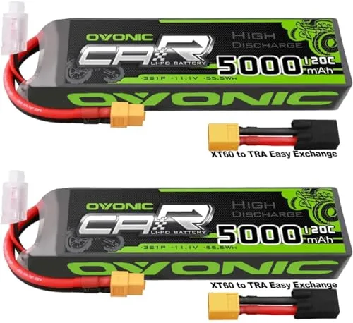 OVONIC 3S LiPo Battery 11.1V 5000mAh 120C with XT60 and TRA Plug Ideal for RC Boat Racing in Florida RC Cars Trucks Airplanes Helicopters