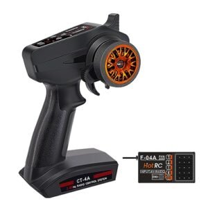 havcybin HOTRC CT4A 4CH 2.4ghz RC Receiver and Transmitter Remote Controller for RC Trucks and Tanks