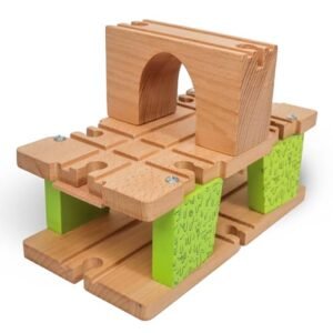 Zany Trains 3 Level Wooden Bridge and Train Tunnel Set Compatible with All Major Brands Perfect for All Around RC and Hobby Enthusiasts