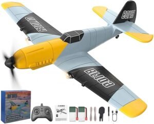 OMNANGO RTF RC Bush Plane 3 Channel BF 109 Airplane with 2.4GHz 6 Axis Gyro Stabilizer for Beginners Adults Kids