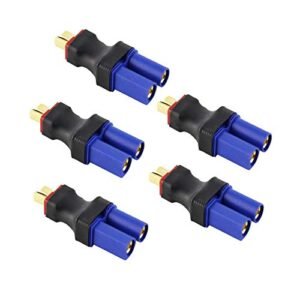 LINSYRC 5 Pack T Plug Male to EC5 Female Connector Adapter for RC Jet Turbine Engine Battery DIY Models