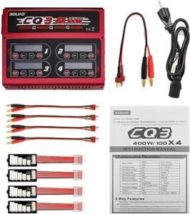 BGUAD CQ3 10A 100W 1 6S Balance Charger with JST XH Adapter Board Compatible with Tyco RC 6.0 V Jet Turbo NiCd Battery