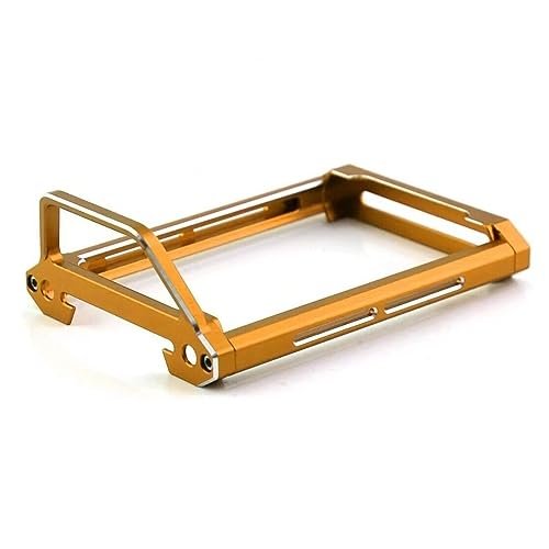 JOYSOG Metal Transmitter Protector Frame for Flysky Noble NB4 Remote Control Compatible with 1/14 RC Remote Control Metal Hydraulic Excavator Model E380 Gold