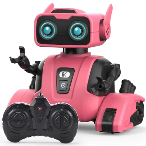 KaeKid 2.4Ghz Remote Control Robot Toy with LED Eyes and Flexible Head Arms for Kids Ages 3 4 5 6 7 8 Years