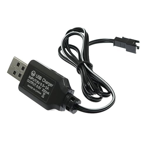 Maxmoral 6V 250mA USB Charger Power Adapter Cable for Tyco RC 6V Battery and 6V 700mAh Ni cd Battery Packs 60cm Length