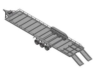 Powerhobby Tri Axle Full Metal RC Trailer Wheels with LED Lights for Transporting RC Cars