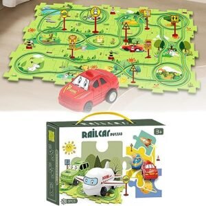 New Bright RC Battery Upgrade DIY Assembling Electric Trolley Toddler Puzzle Track Play Set with Vehicles 25PCS Land