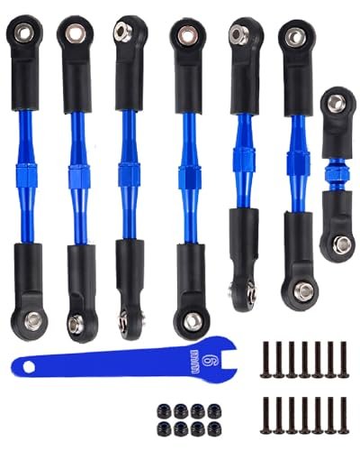 HopsupRC Adjustable Turnbuckles Upgrade Kit for 1/10 Scale RC Navy Battleships Slash Rustler Stampede Bandit VXL 4WD Models 7PCS Navy Blue