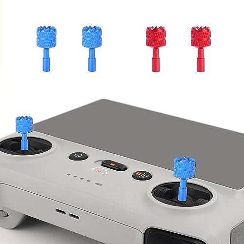 Craznick Custom RC Car Stickers 2 Pairs CNC Aluminum Joysticks for DJI RC RC 2 Controllers Blue Red