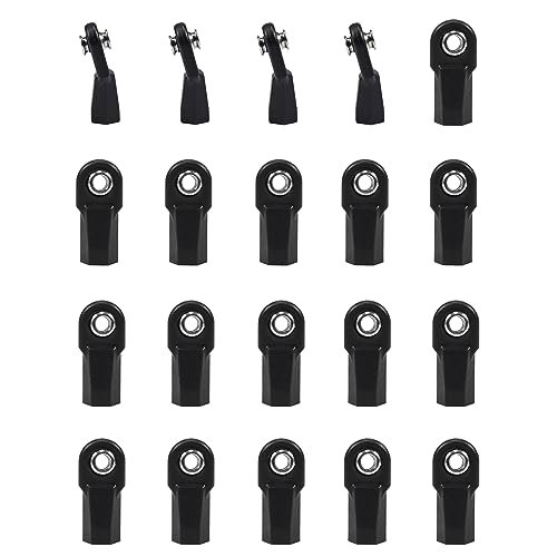 AMK SCX10 M4 RC Scale Building Link Rod Ends 4mm Tie Rods Joints with 7mm Pivot Ball Universal Kit for TRX6 D90 TF2 CC01 Gen7 Gen8 TRX4 Upgrades 4Pcs Bent 16Pcs Straight