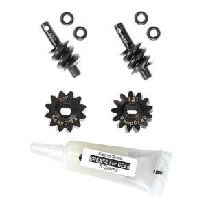 RampCrab Overdrive Differential Gear Set 12T 13T Hardened Steel 1/24 Upgrade Parts for Axial SCX24 Bronco Deadbolt JLU B 17 Gladiator C10 1/24 RC Crawler Car with RC Car Differential Oil Compatibility