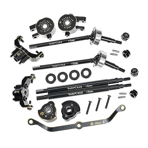 RampCrab Brass Axle Widening Upgrade Kit for TRX4M RC Crawler Car Enhances Motor on Axle Performance 5mm Wider Each Side
