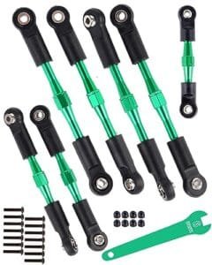 RCMYou 6061 T6 Aluminum RC Camber Links Adjustable Upgrade Part for 1 10 Slash Stampede Rustler Bandit 2WD Models Green