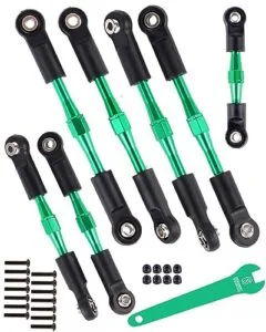 RCMYou 6061 T6 Aluminum RC Camber Links Adjustable Upgrade Part for 1 10 Slash Stampede Rustler Bandit 2WD Models Green