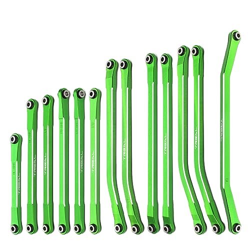 TREAL SCX10 PRO Aluminum 7075 CNC Machined Steering Linkages Set 13pcs Green Upgrade Parts