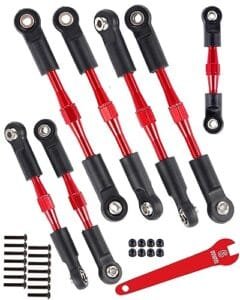 RCMYou 1/10 RC Aluminum Wheels Turnbuckles Camber Links Upgrade Kit for Slash Stampede Rustler Bandit 2WD Models