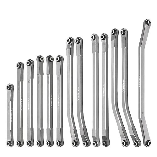 TREAL SCX10 PRO Aluminum 7075 CNC Machined Steering Linkages Set 13pcs Upgrade Parts Gray