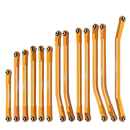 TREAL SCX10 PRO Aluminum 7075 CNC Machined Steering Linkages Set 13pcs Orange Upgrade Parts