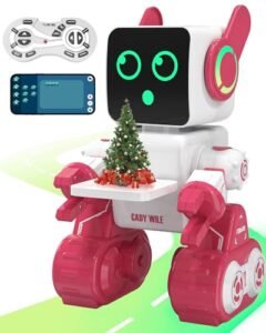 OKK Pink Robot Toy for Kids Remote APP Control Programmable Interactive Singing Dancing Smart Educational Gift