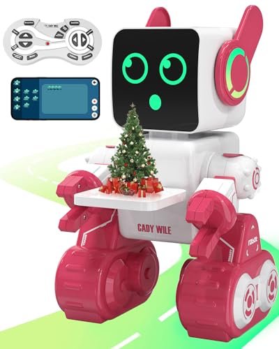 OKK Pink Robot Toy for Kids Remote APP Control Programmable Interactive Singing Dancing Smart Educational Gift